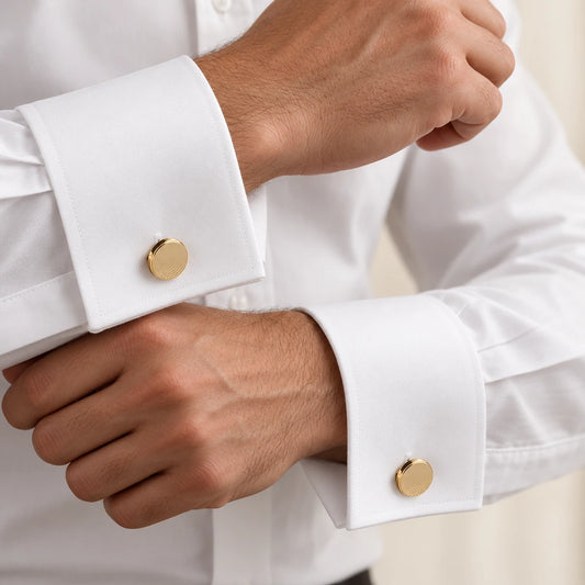 Gold Royal Cufflink | Gold Royal Cufflink – 925 Sterling Silver | Nafees Silver Jewels