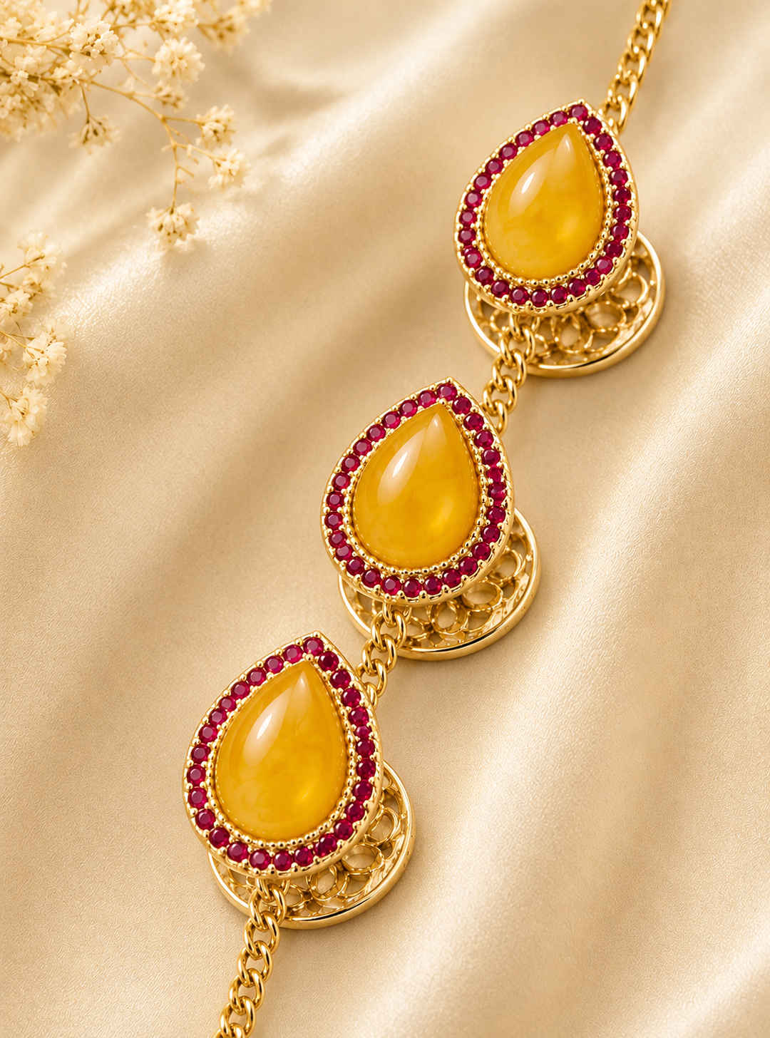 Teardrop Amber (Kerba) Buttons