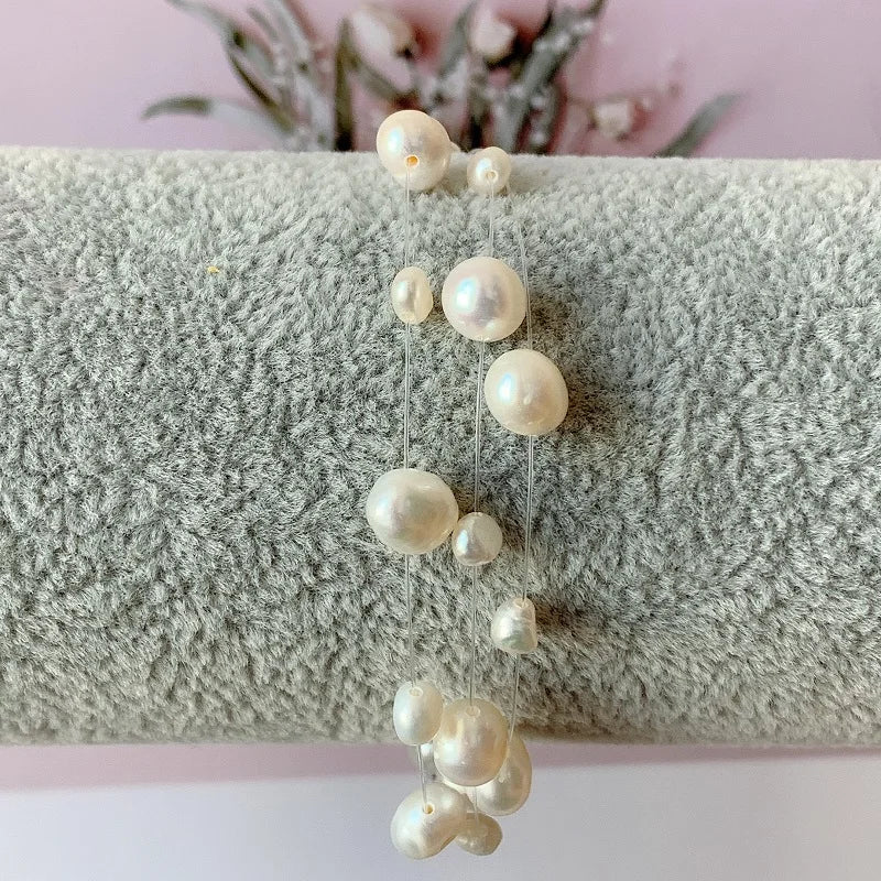 Genuine Freshwater Pearl Bracelet 925 Sterling Silver Charm Bracelets