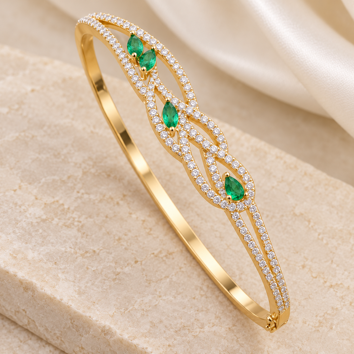 Emerald Green Infinity Vine Kada — Golden