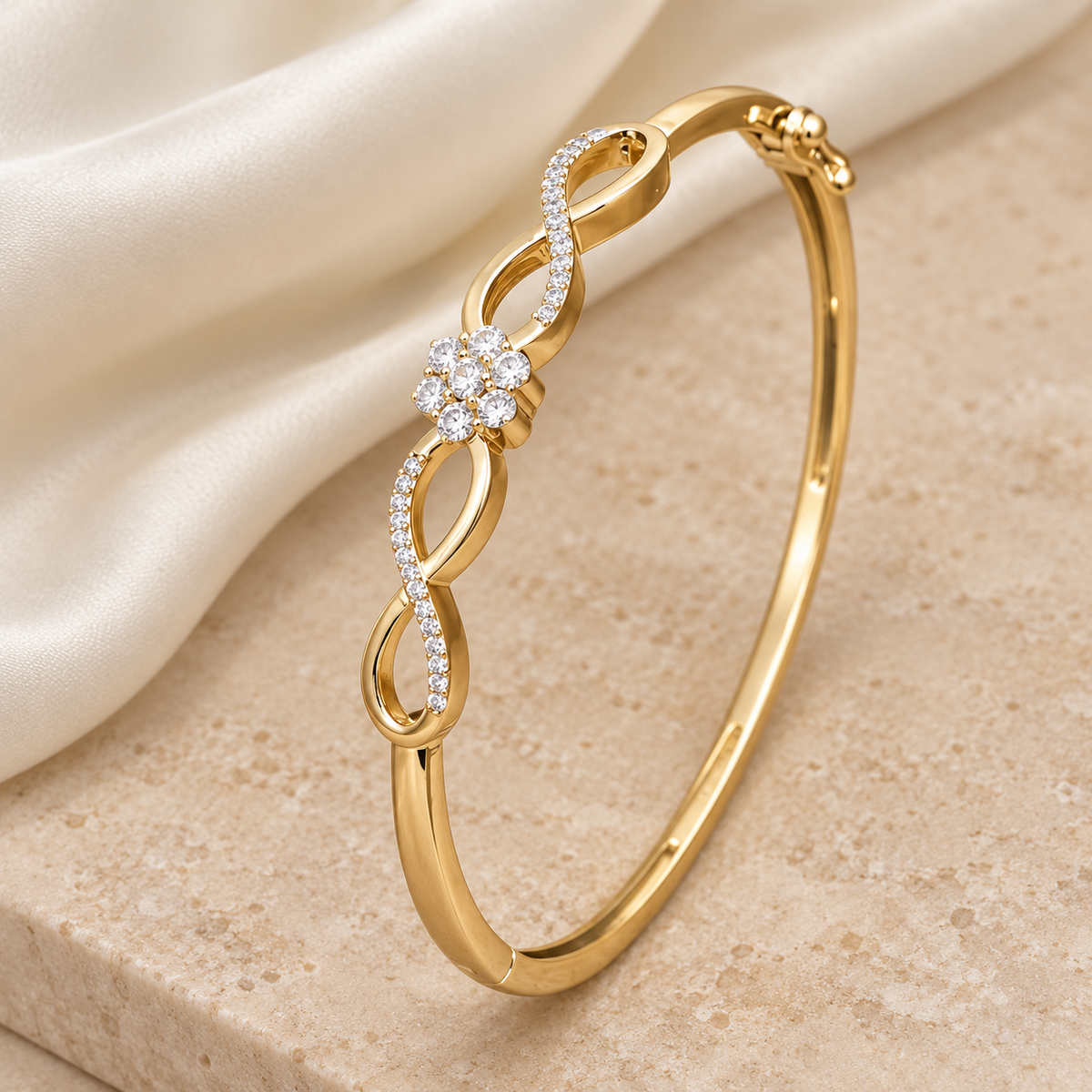 Floral Infinity Kada — Golden