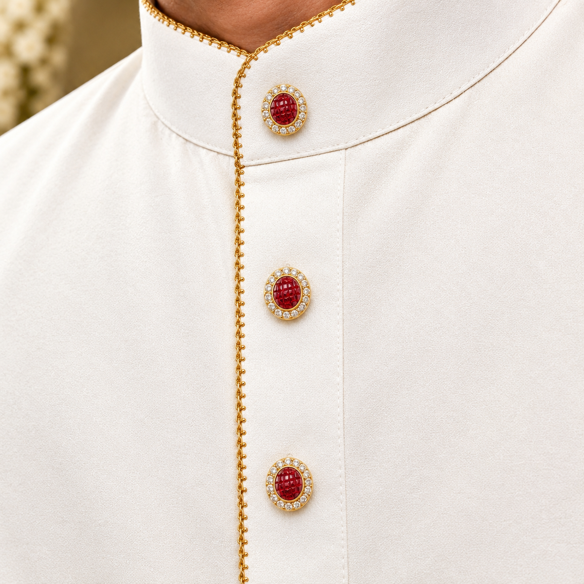 Ruby Gold Buttons