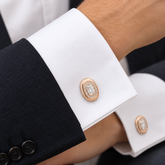 Luxury Oval Diamond Cufflinks