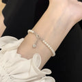 925 Sterling Silver Light‑luxury Fashion Retro High‑end Creamy‑white Pearl Bracelet, Simple Stackable Hand Jewelry for Women