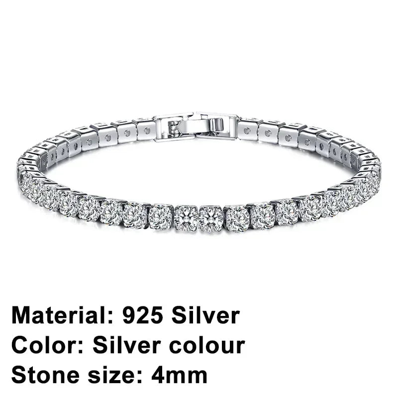 High quality 925 silver tennis bracelet, exquisite hip-hop fashion, original design for men and women, bracelet jewelry gift
