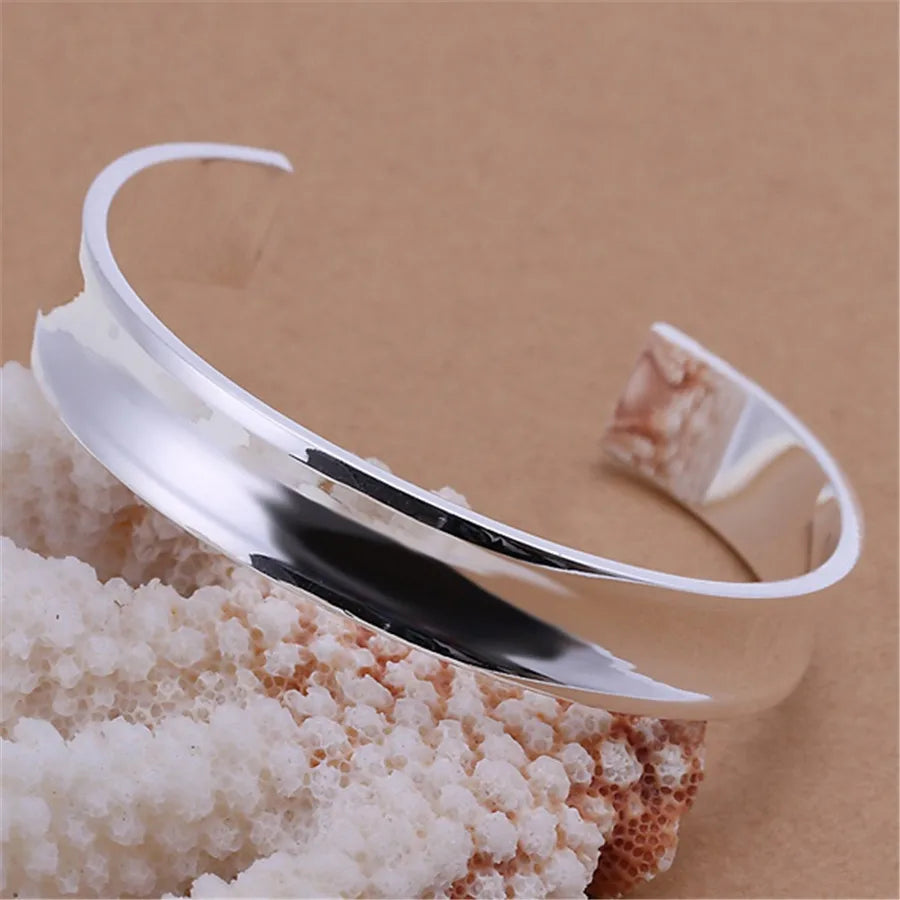 Silver color Bangle exquisite luxury gorgeous fashion wedding women lady bracelet  charm stamped  nice birthday gift B179