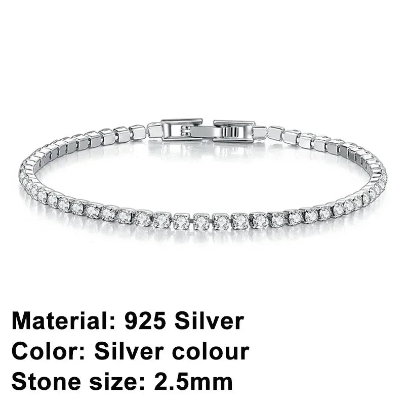 High quality 925 silver tennis bracelet, exquisite hip-hop fashion, original design for men and women, bracelet jewelry gift