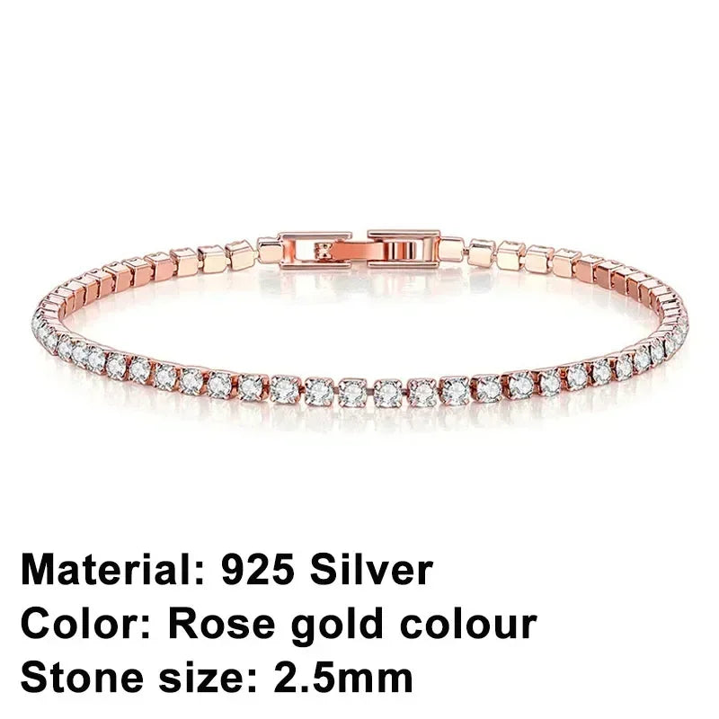 High quality 925 silver tennis bracelet, exquisite hip-hop fashion, original design for men and women, bracelet jewelry gift