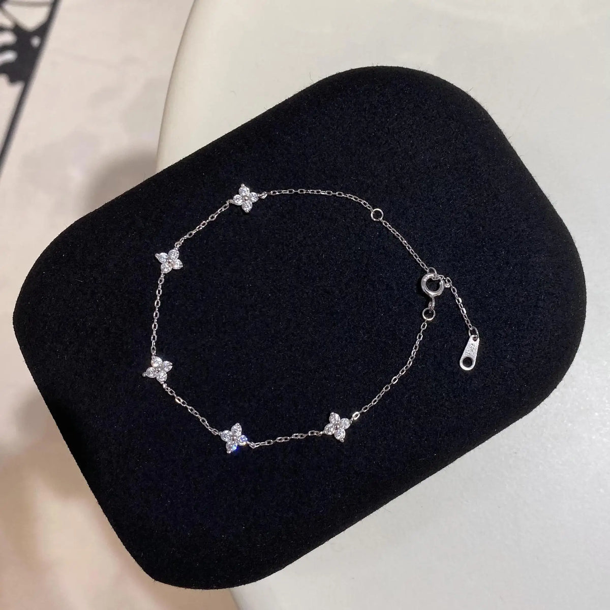 925 Sterling Silver Shiny Zircon Flower Bracelets For Women Charm Temperament Chain Bracelet Party Wedding Jewelry Holiday Gifts