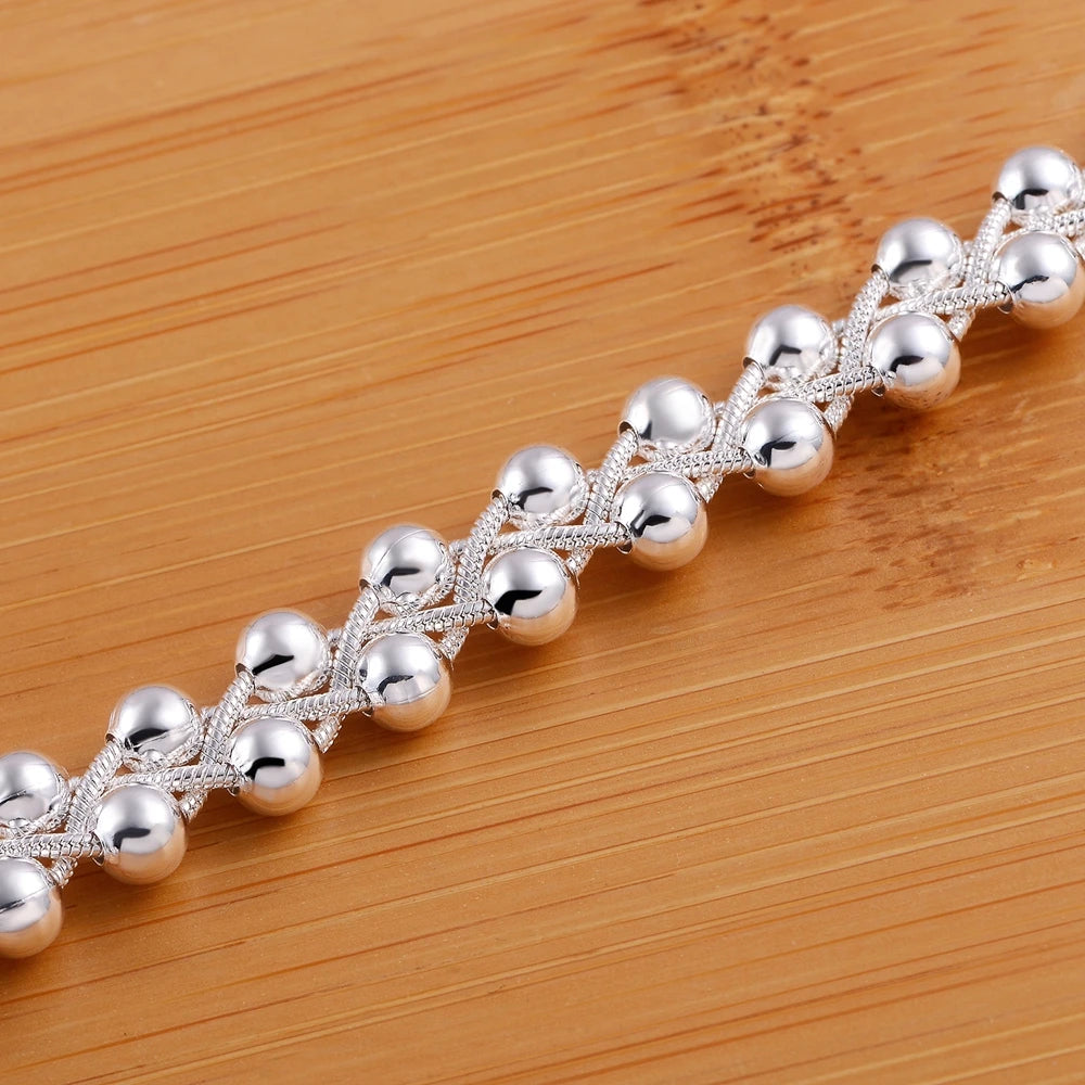 925 Sterling silver Bracelet Beautiful Braided beads