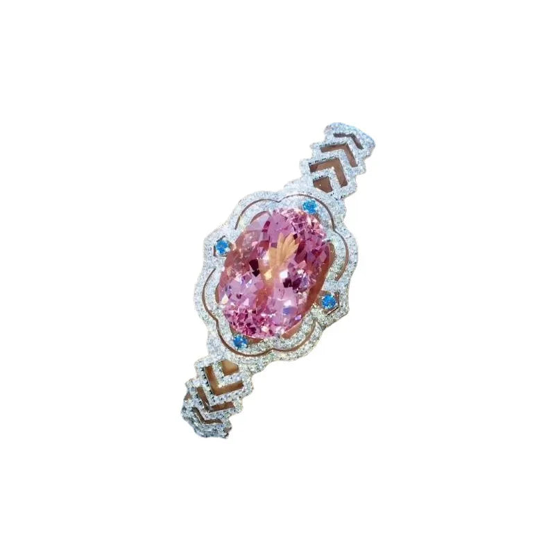 925 Sterling Silver Bracelet Natural Pink Diamond Luxury Noble Jewelry Women Gift