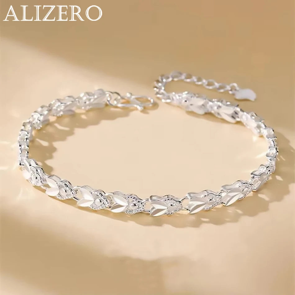 925 Sterling Silver Bracelet For Women luxury fashion party Wedding Jewelry lovers gift charms 20CM Long