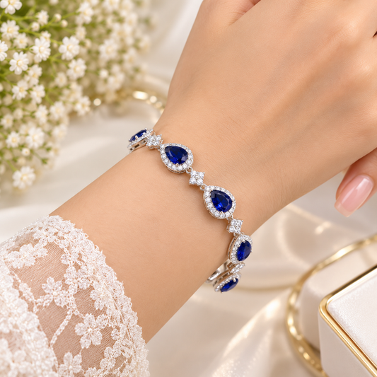 Sapphire Blue Teardrop Bracelet