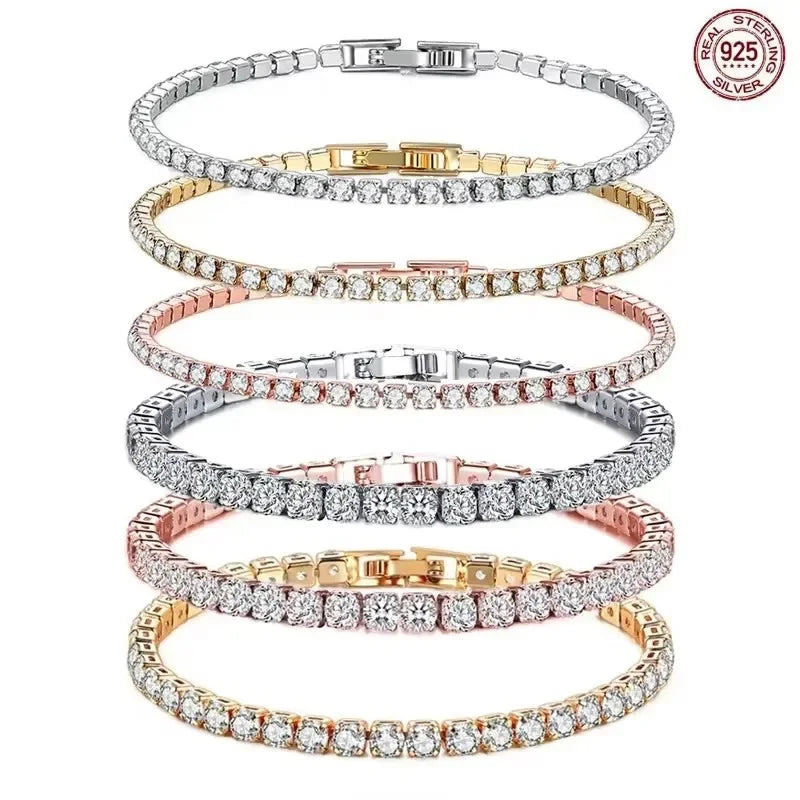 High quality 925 silver tennis bracelet, exquisite hip-hop fashion, original design for men and women, bracelet jewelry gift