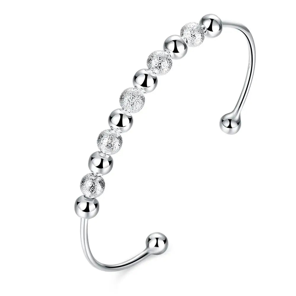 Silver color Bangle exquisite luxury gorgeous fashion wedding women lady bracelet  charm stamped  nice birthday gift B179