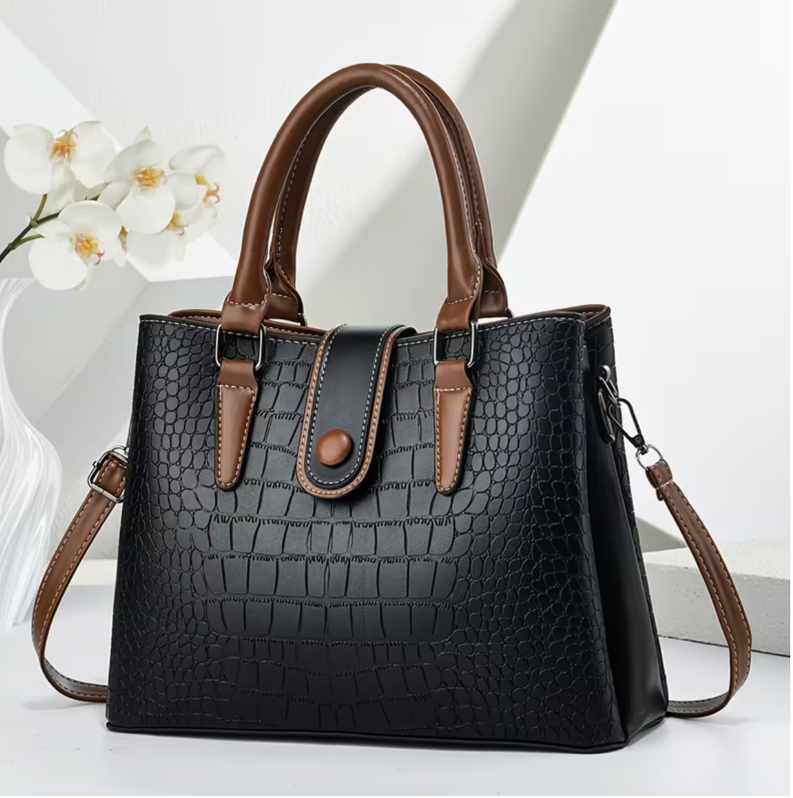 Crocodile Embossed Tote Bag