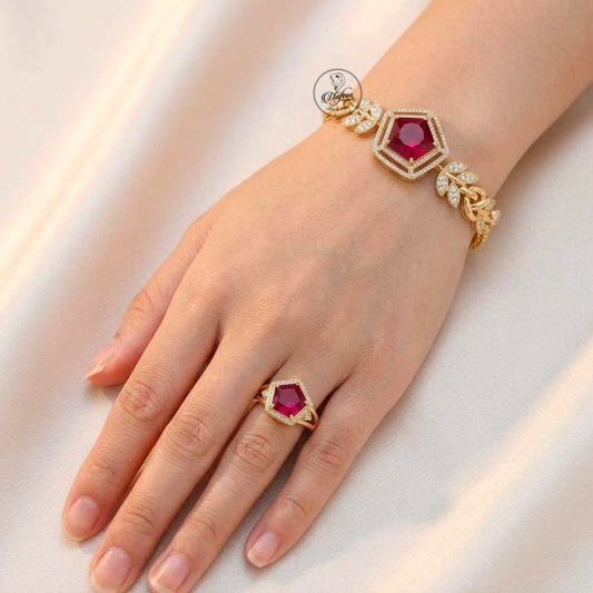 Ruby Geometric Combo