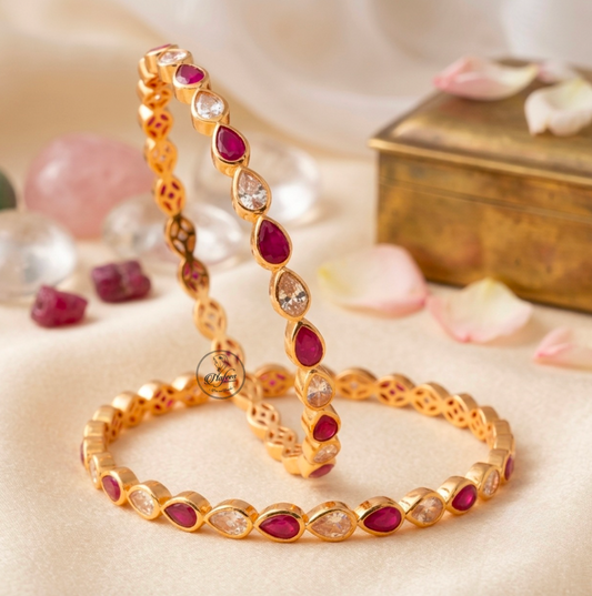 Red Teardrop Bangles