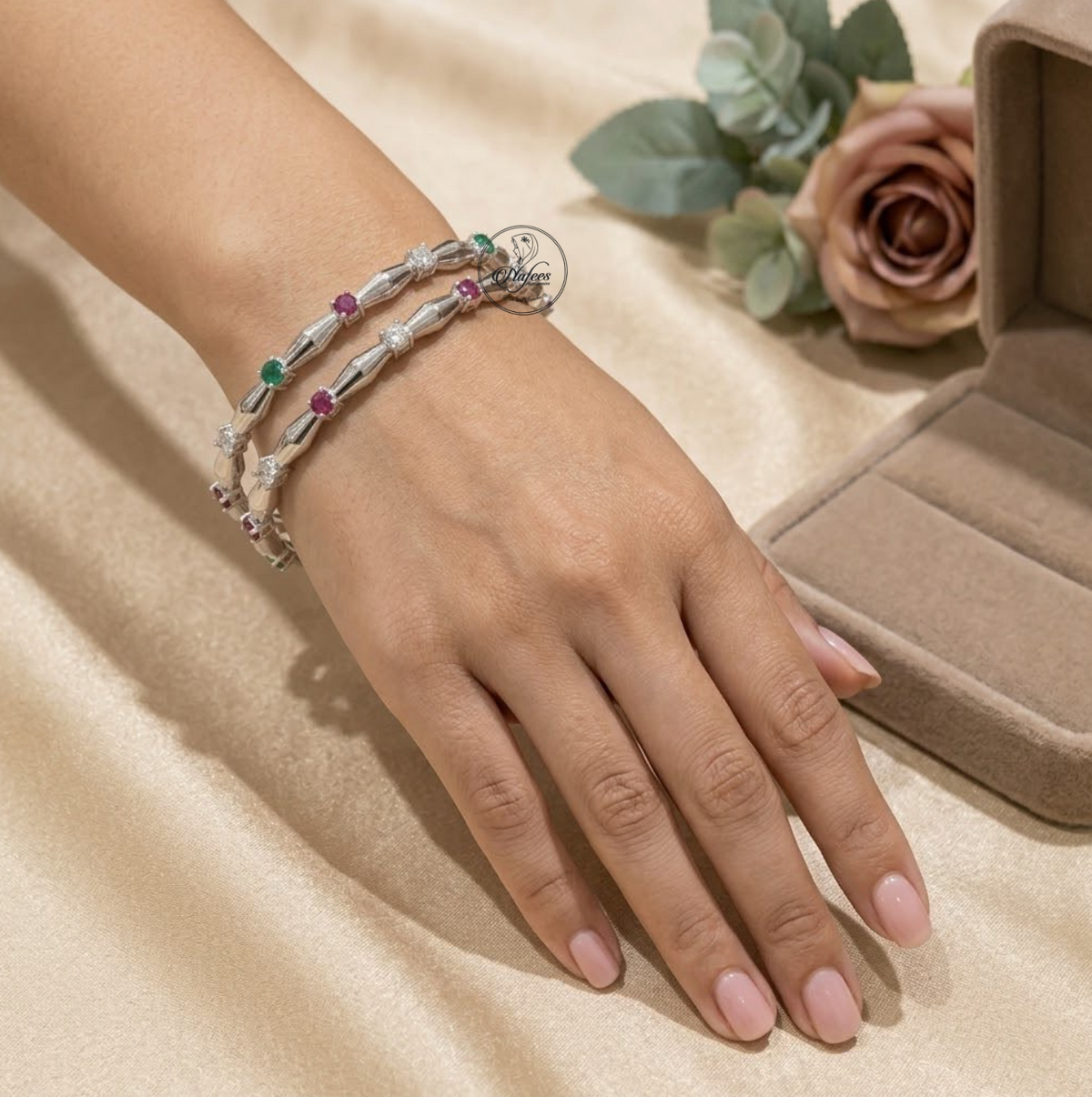 Green & Ruby Bangle