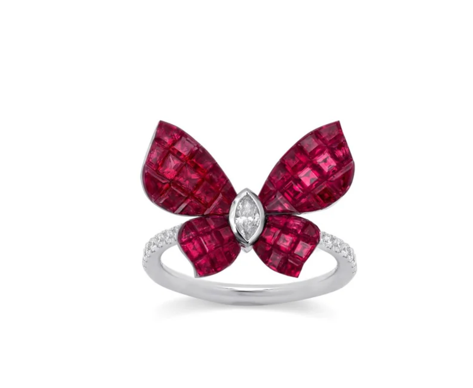 Ruby Butterfly Ring