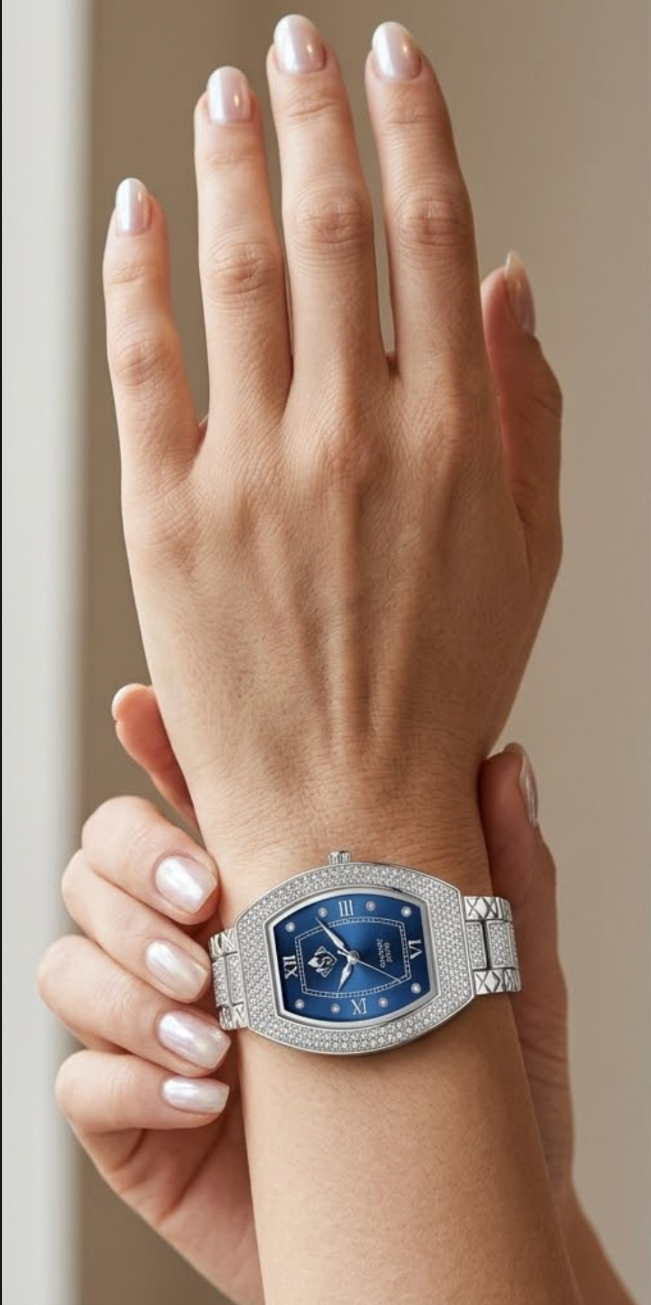 Women's Blue Dial 925 Silver Luxury Watch