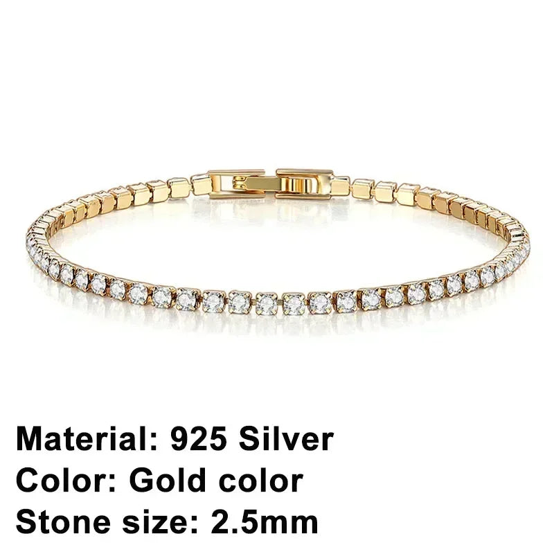 High quality 925 silver tennis bracelet, exquisite hip-hop fashion, original design for men and women, bracelet jewelry gift