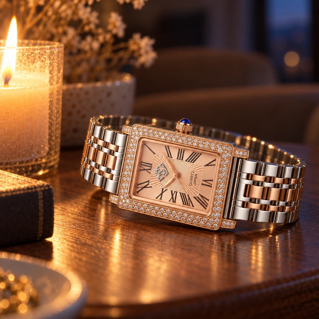 Silver Watch | The macro frame from the same dusk shoot as the previous image: same candle, same room, same flame and warm falloff.