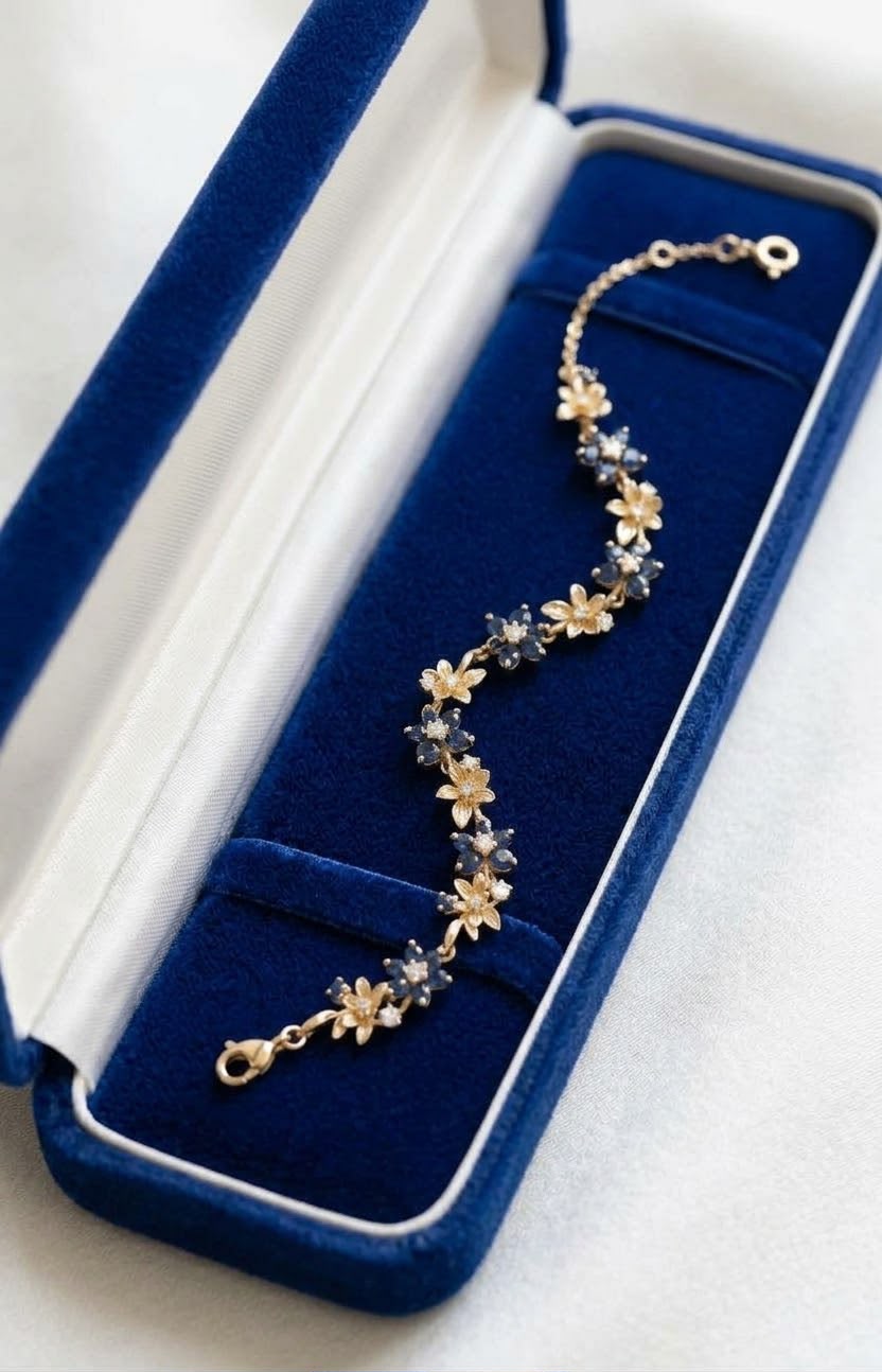 Sapphire Flower Bracelet
