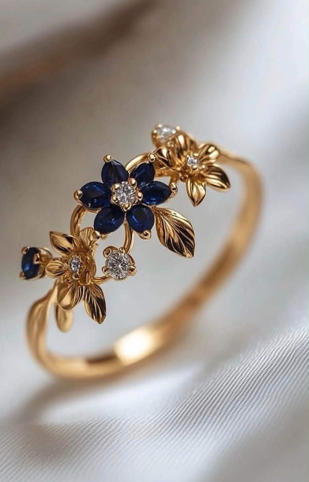 Sapphire Blossom Ring
