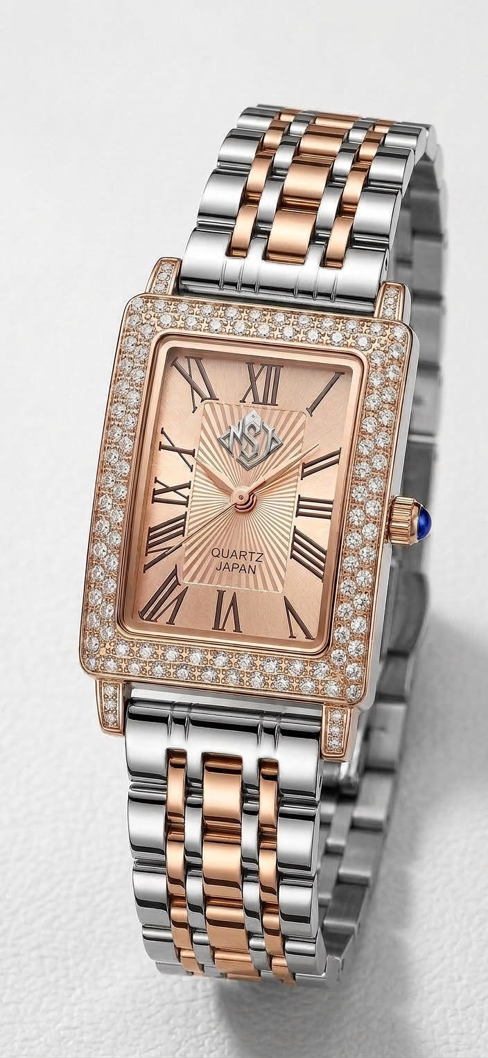 Luxury Women's Silver 925 Watch – 22K Rose Gold Plated