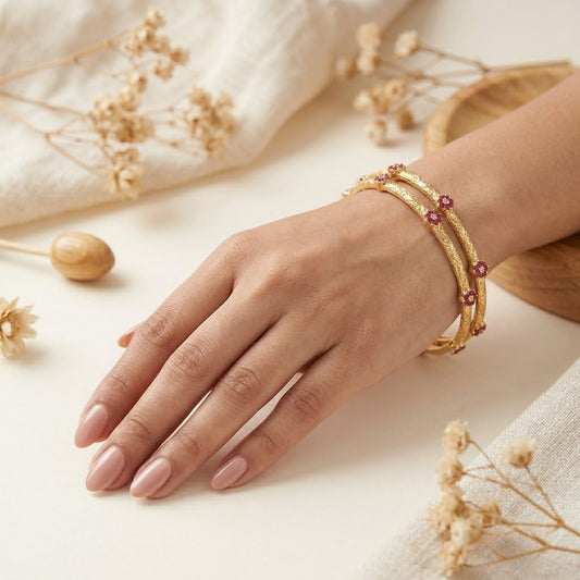 Ruby Gold Bangle