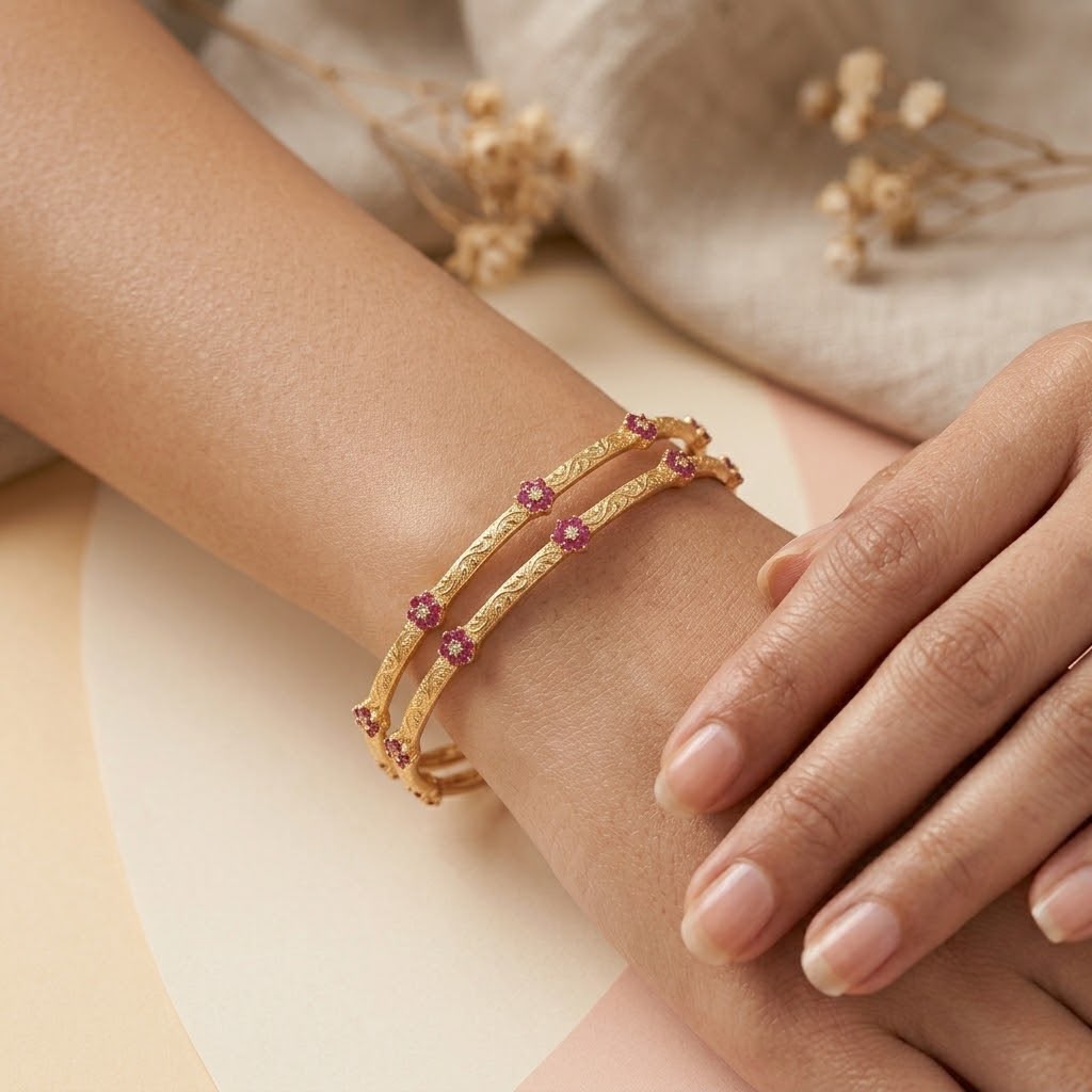 Ruby Gold Bangle