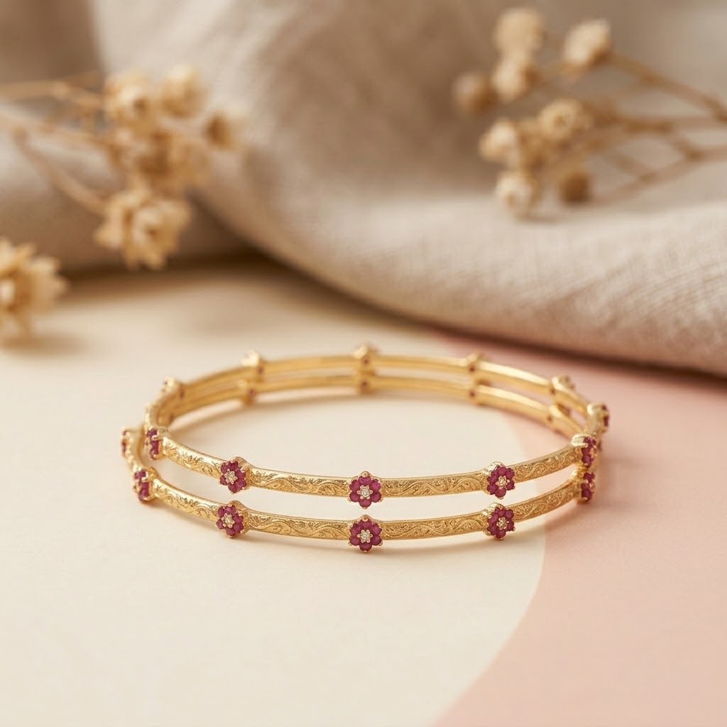 Ruby Gold Bangle