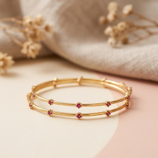 Plain Ruby Gold Bangle