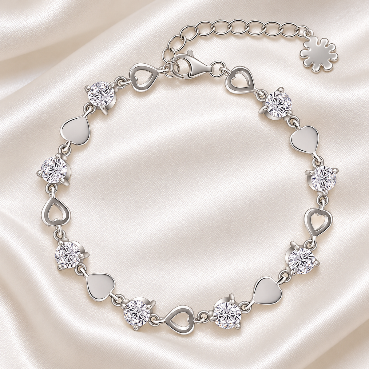 Silver heart bracelet