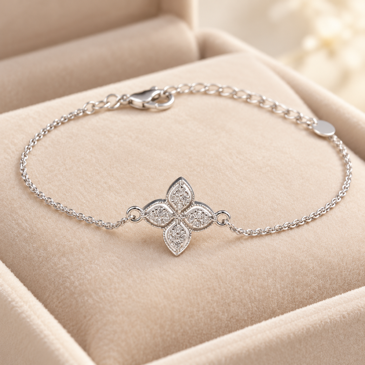 Petal Bloom Adjustable Bracelet Silver