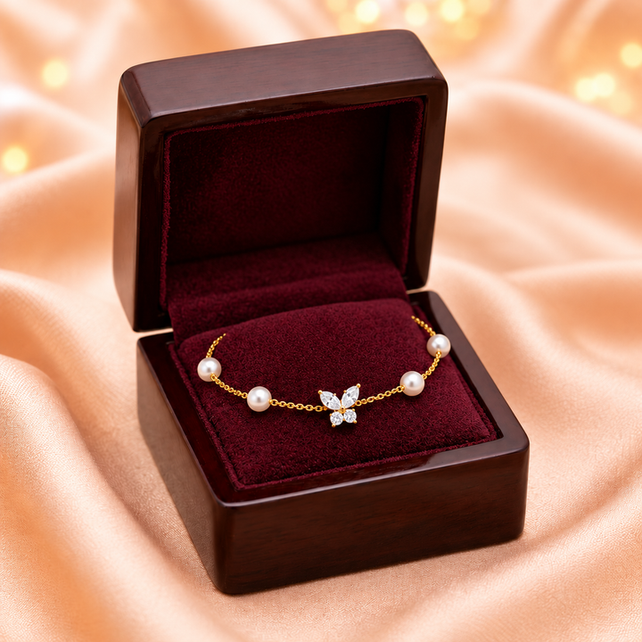 Pearl Butterfly Adjustable Bracelet
